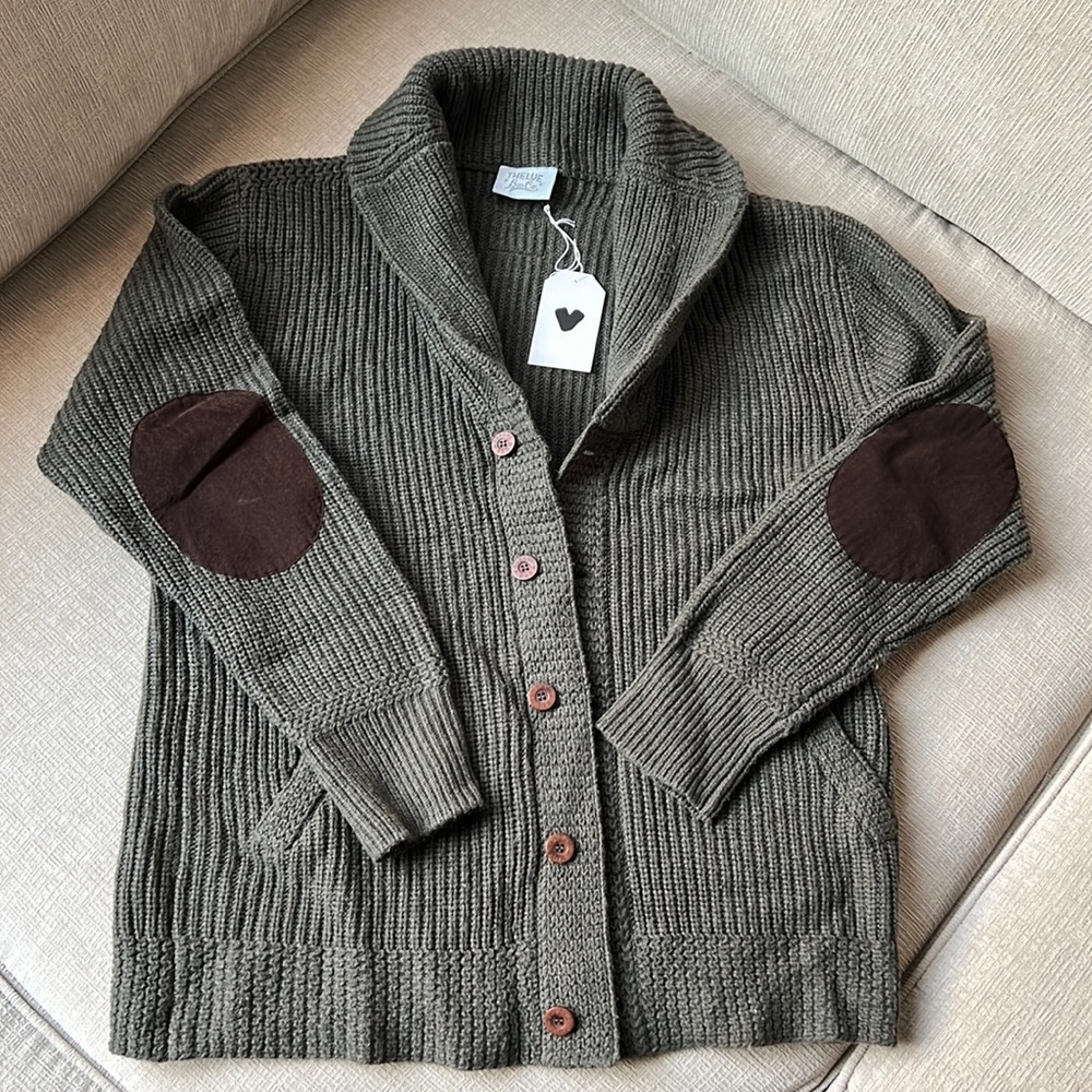 Mens XL Army Green Cárdigan